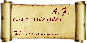 Aczél Flórián névjegykártya